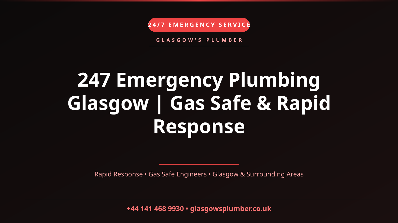 247 Emergency Plumbing Glasgow | Gas Safe & Rapid Response