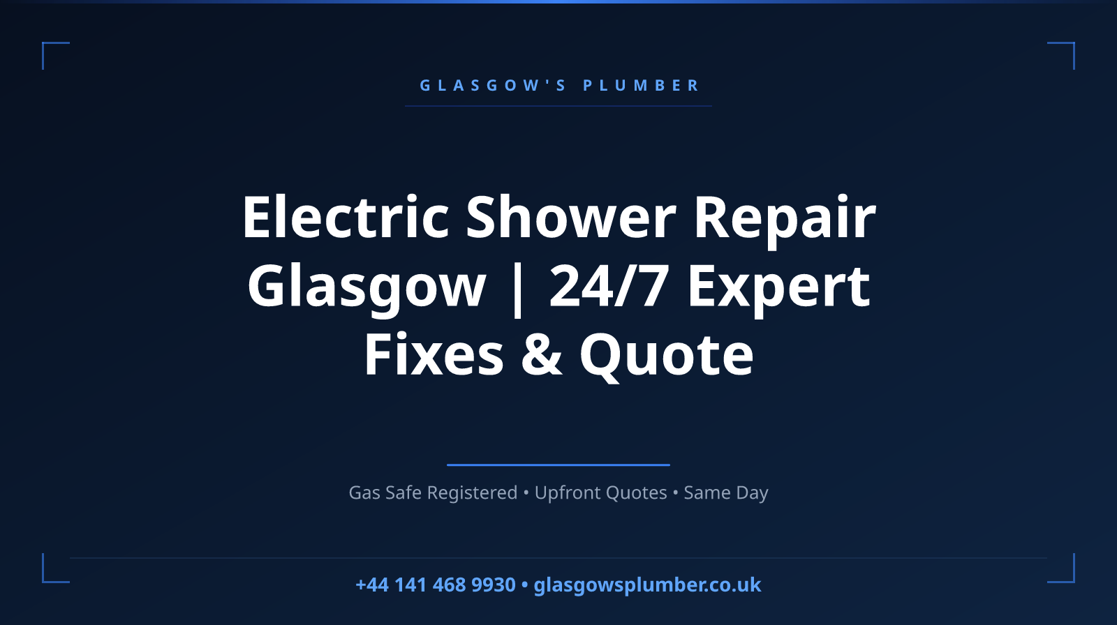 Electric Shower Repair Glasgow | 24/7 Expert Fixes & Quote