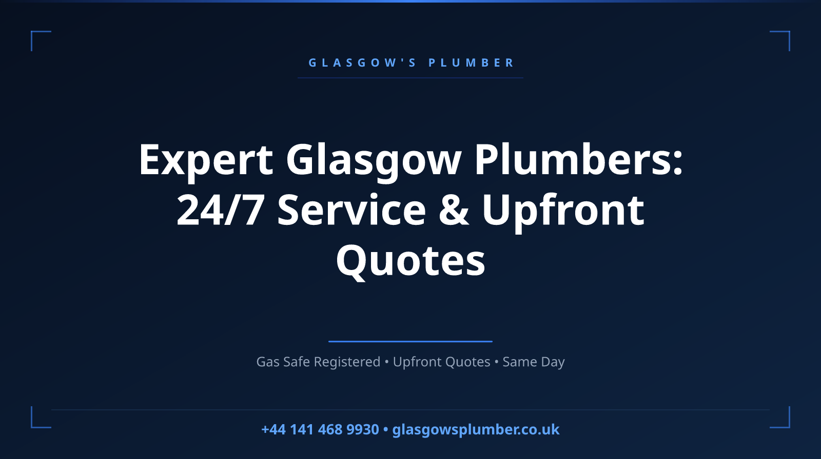 Expert Glasgow Plumbers: 24/7 Service & Upfront Quotes