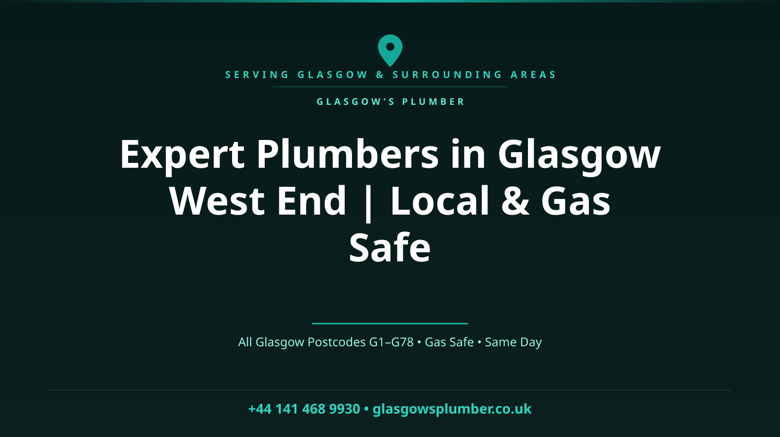 Expert Plumbers in Glasgow West End | Local & Gas Safe