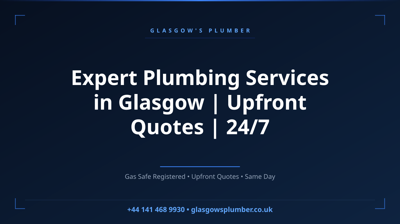 Expert Plumbing Services in Glasgow | Upfront Quotes | 24/7