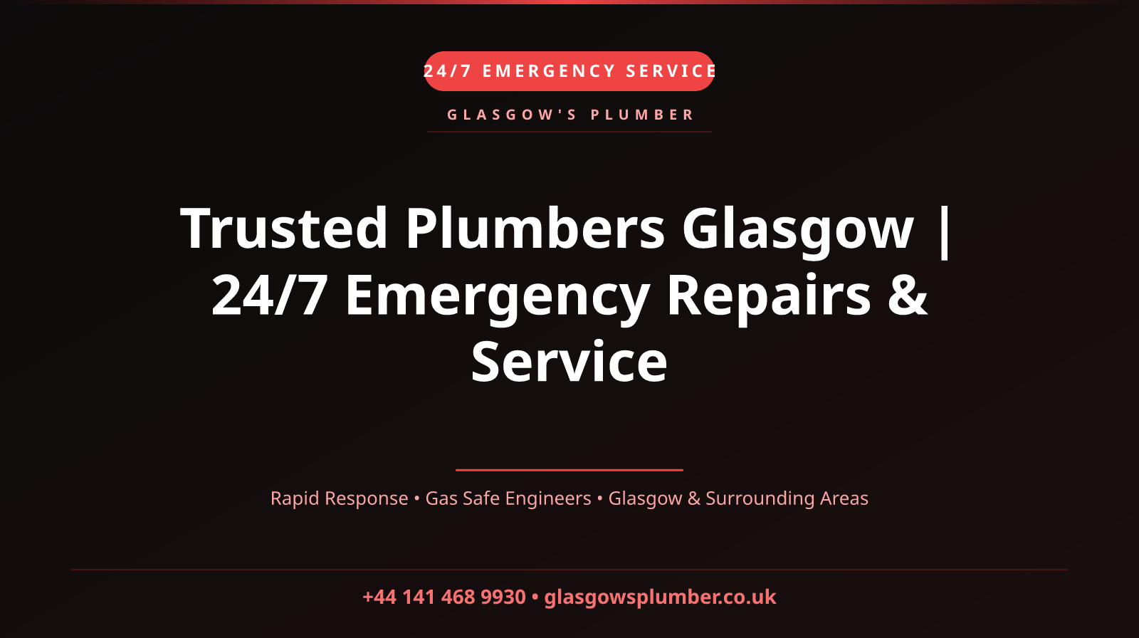 Trusted Plumbers Glasgow | 24/7 Emergency Repairs & Service