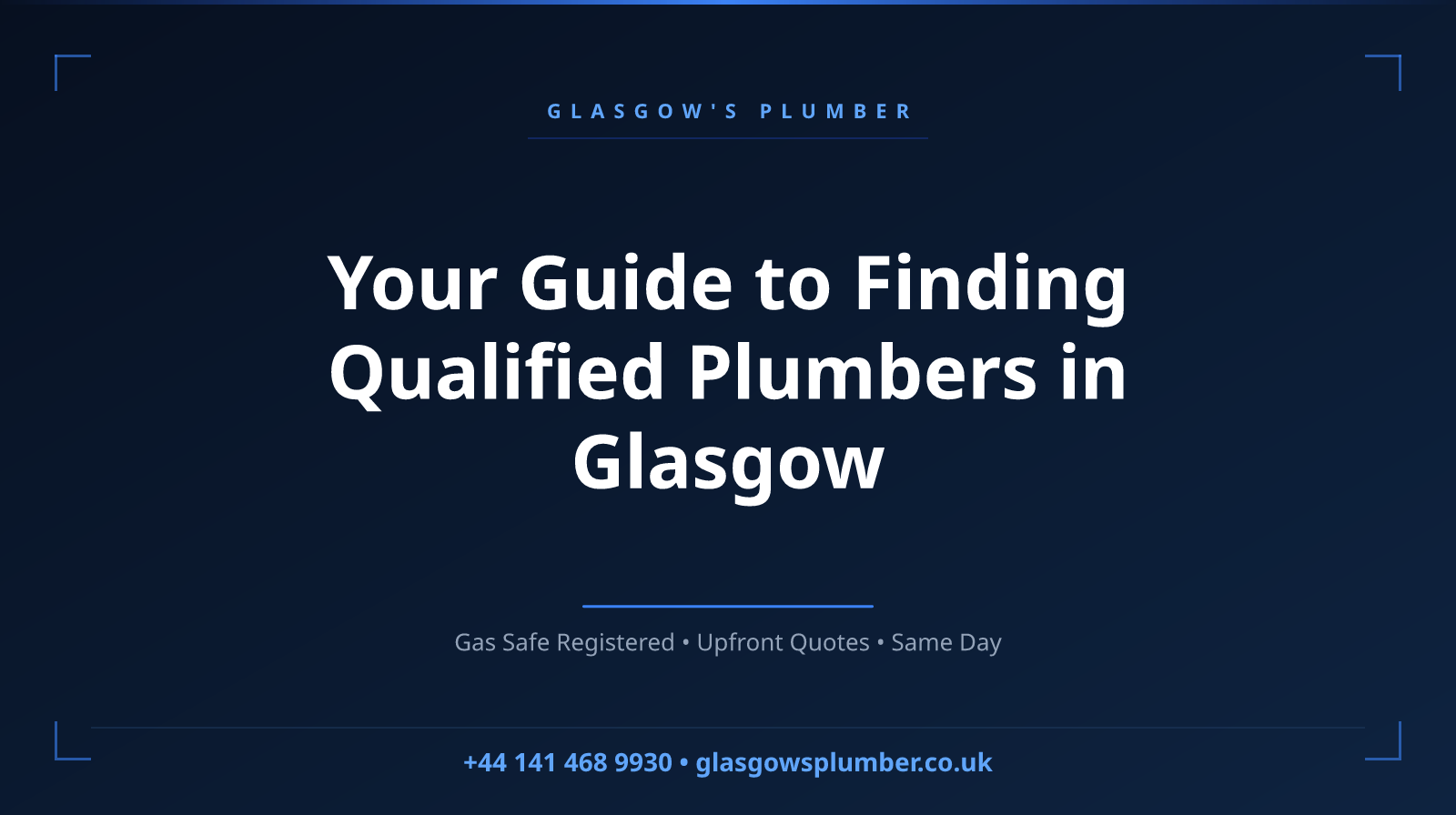 Your Guide to Finding Qualified Plumbers in Glasgow