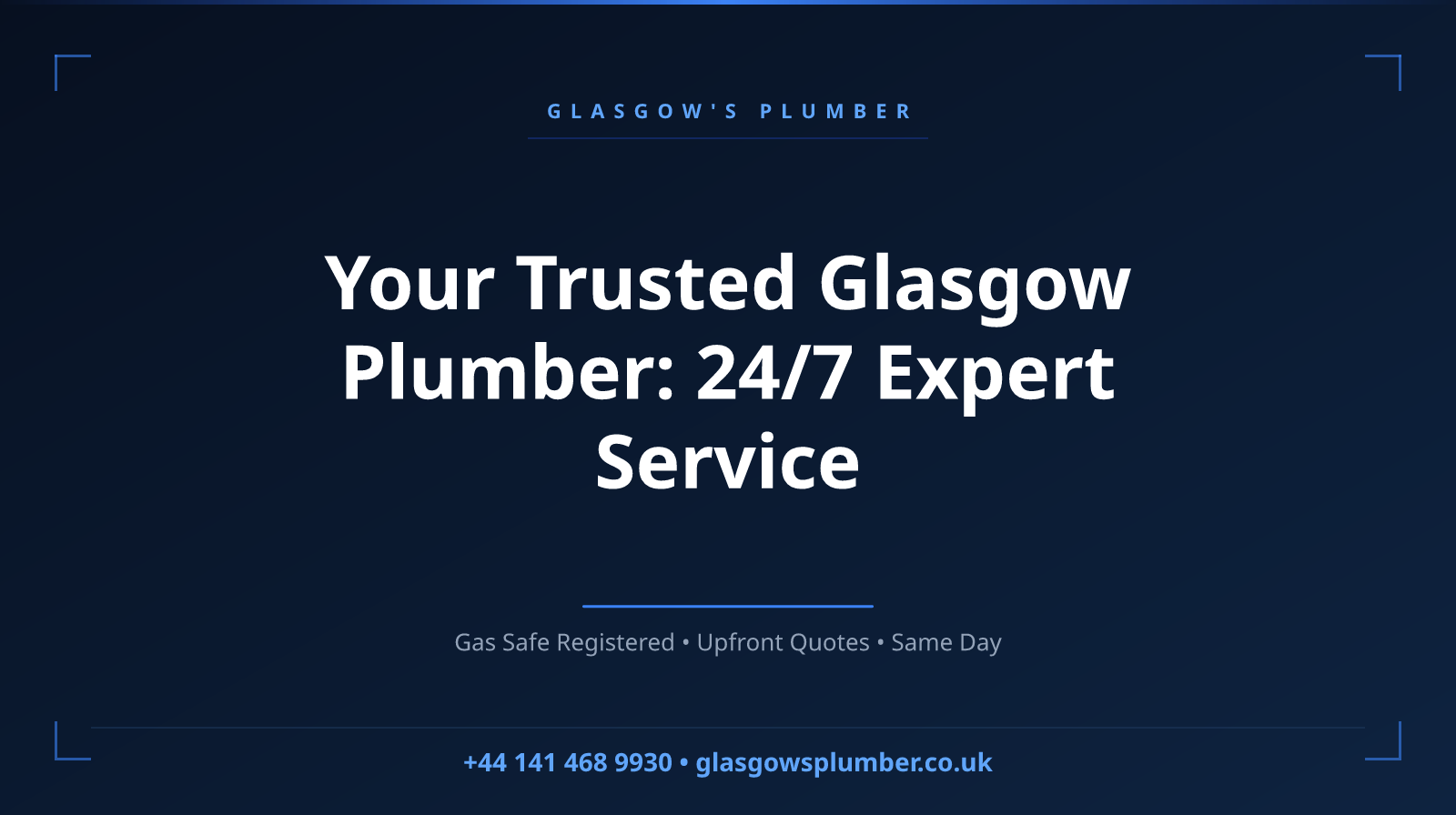 Your Trusted Glasgow Plumber: 24/7 Expert Service